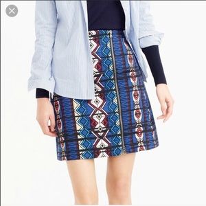 J. Crew Mini Skirt Windowpane Print Jacquard Sz 2